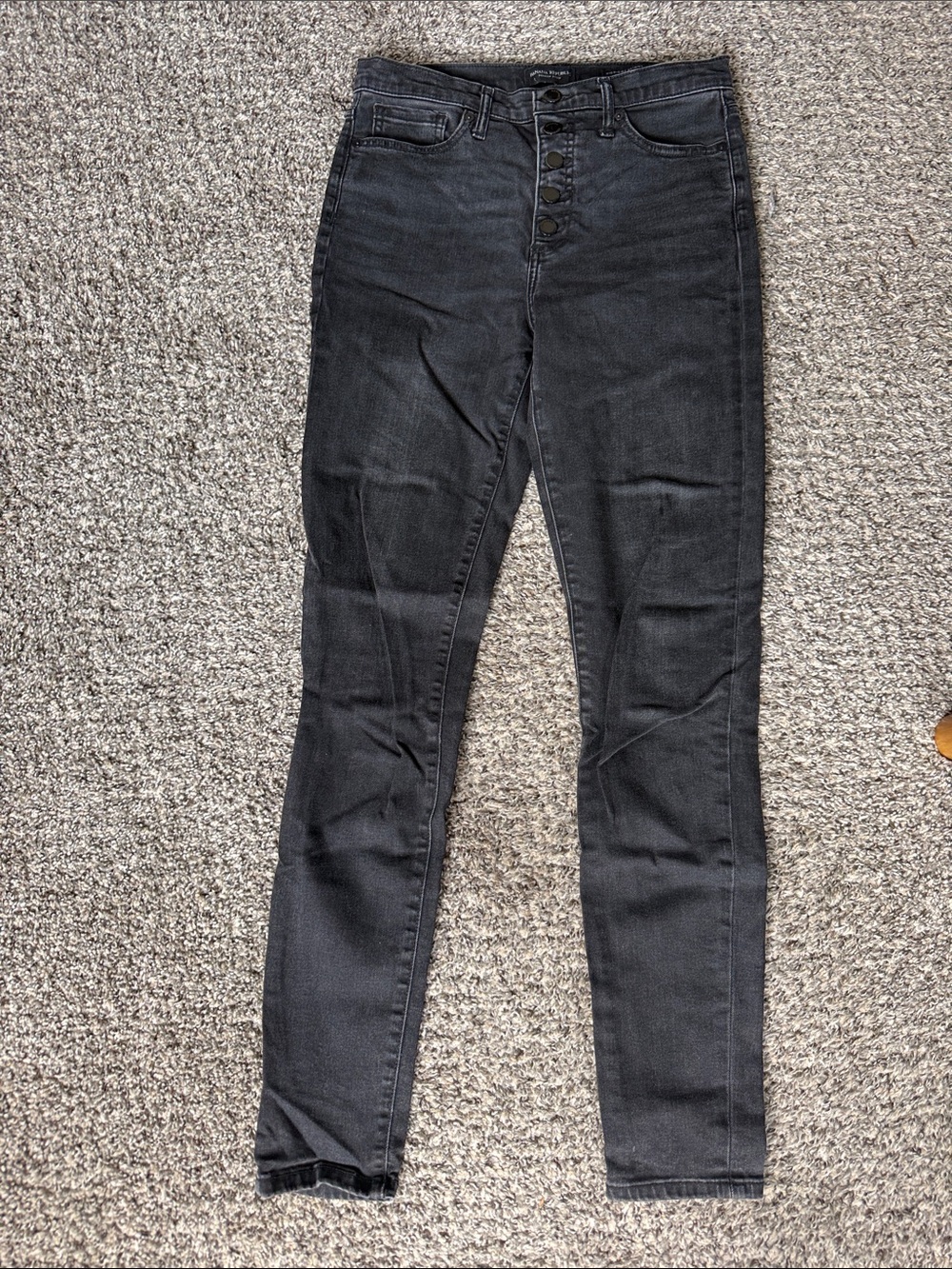 Banana Republic 27 Long/Tall High-Rise Black Skinny Jeans with Button Fly